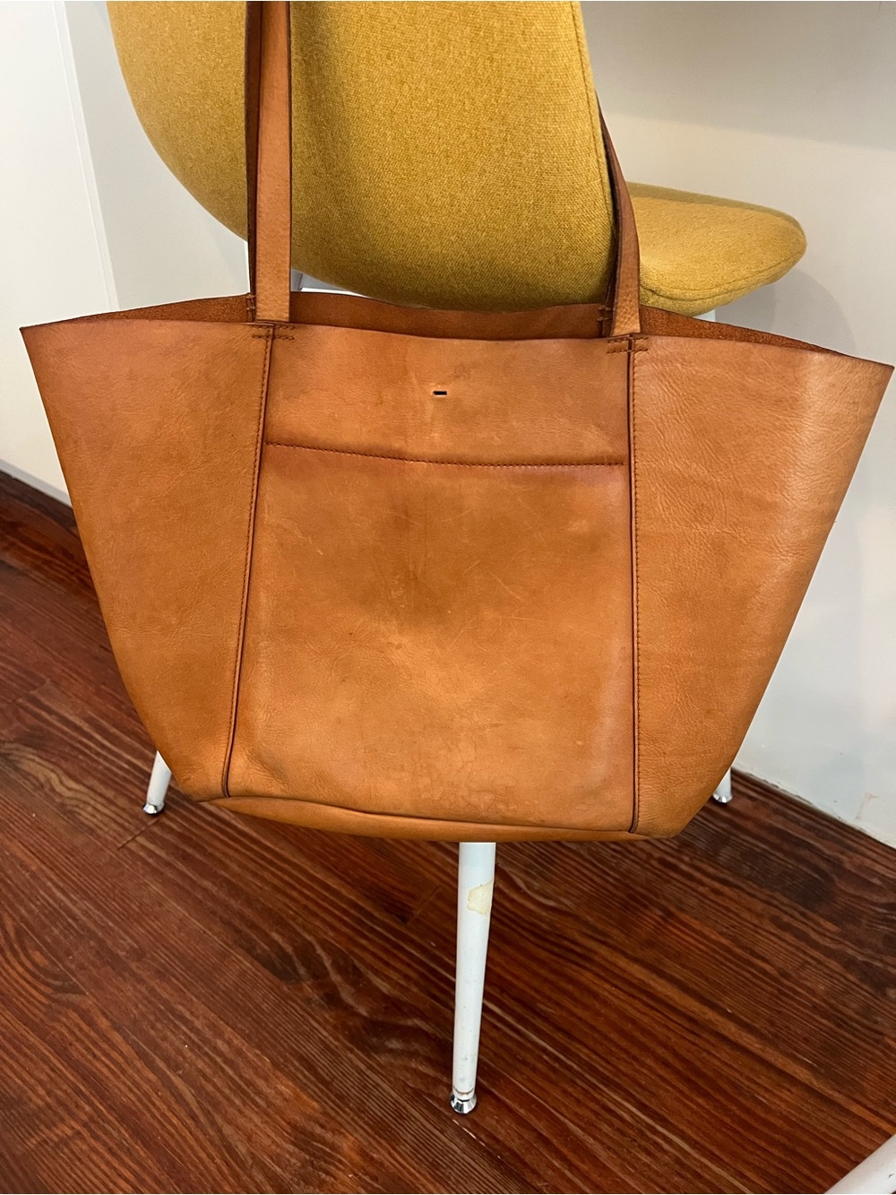 MADEWELL Medium Leather Tote Crossbody Bag English Saddle Leather - Picture 3 of 4